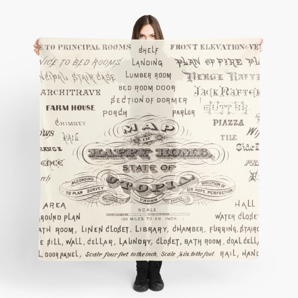 Map of The Happy Home State of Utopia Scarf