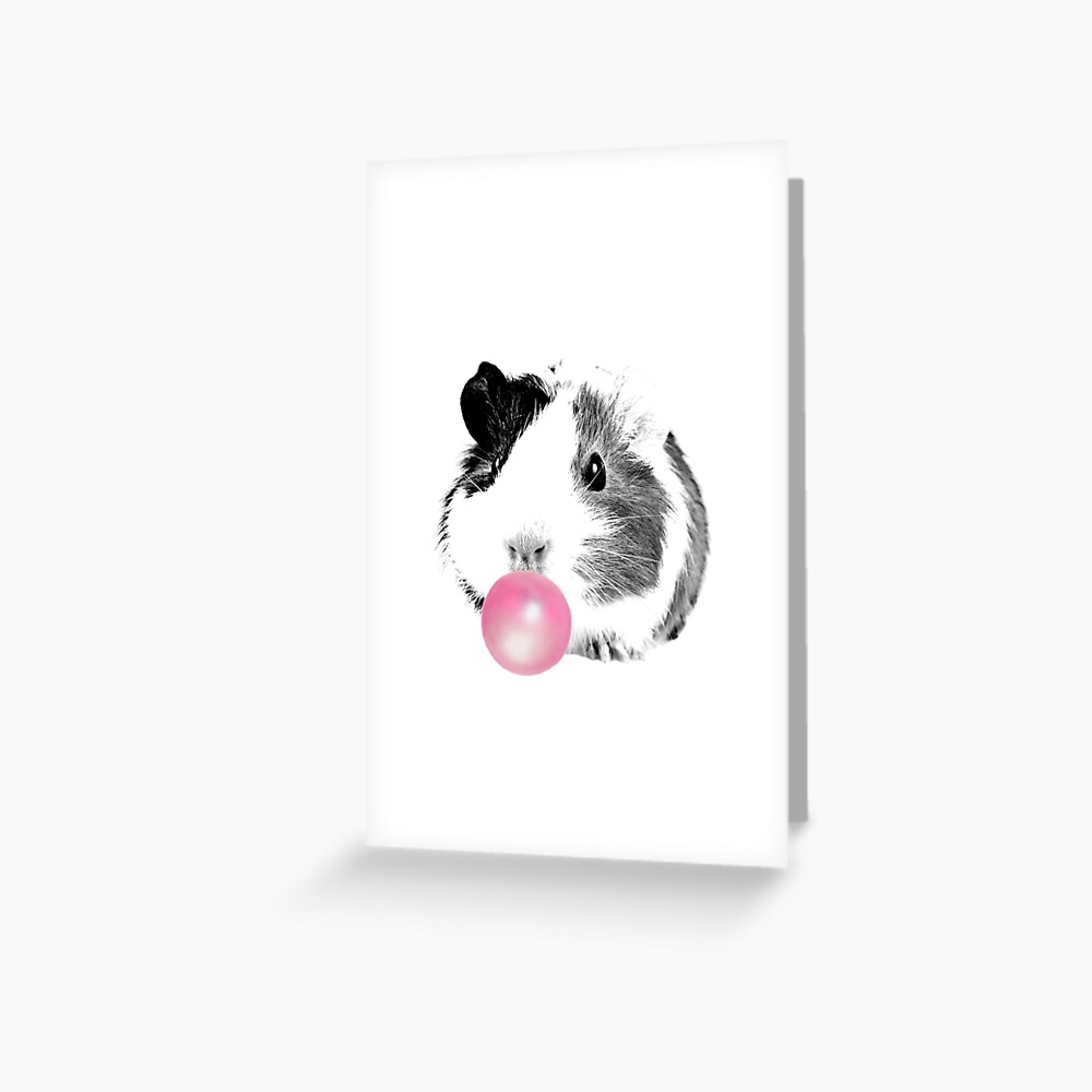 Carte De Vœux Cochon D Inde Bubble Gum Par Stefaniaalina Redbubble