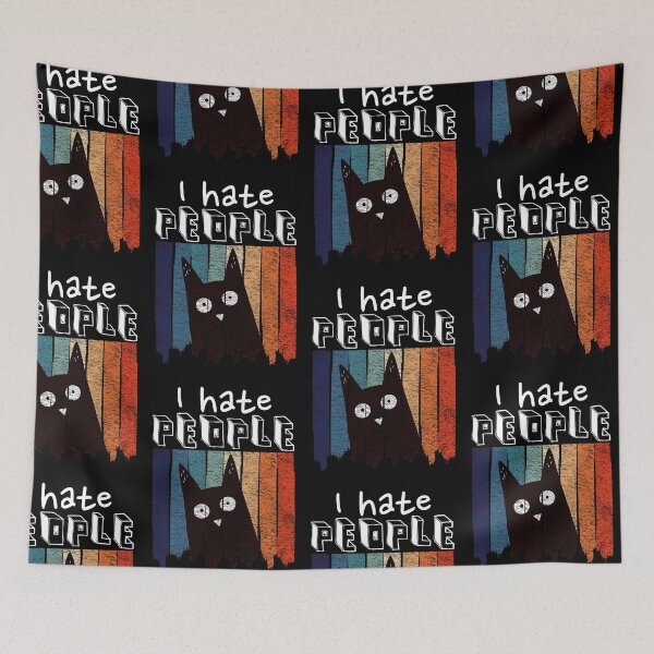 Item preview, i hate people cat  designed and sold by pirminio.