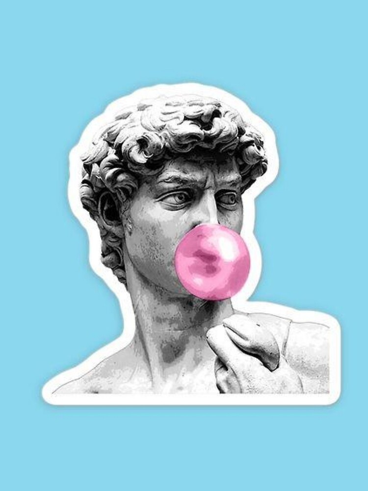 The Statue of David with Bubblegum  Poster for Sale by marylinfulkas