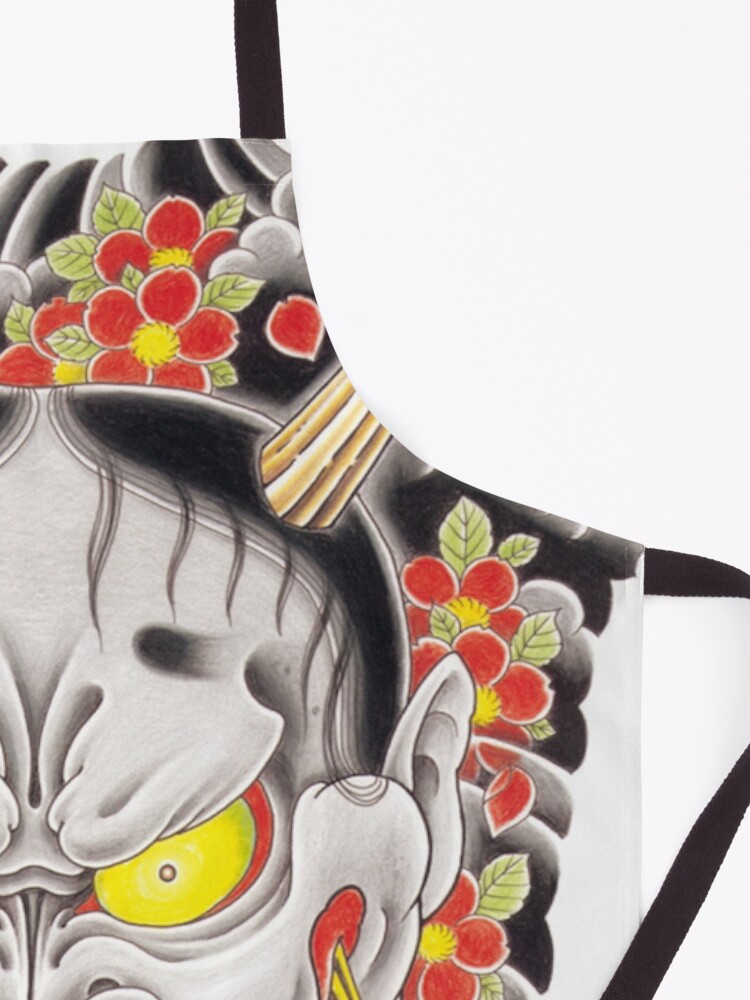 Alternate view of Goro Majima Hanya tattoo (with flowers) Apron