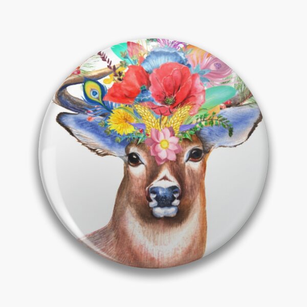 Item preview, Beautiful deer with flowers on his head designed and sold by digitalgull.