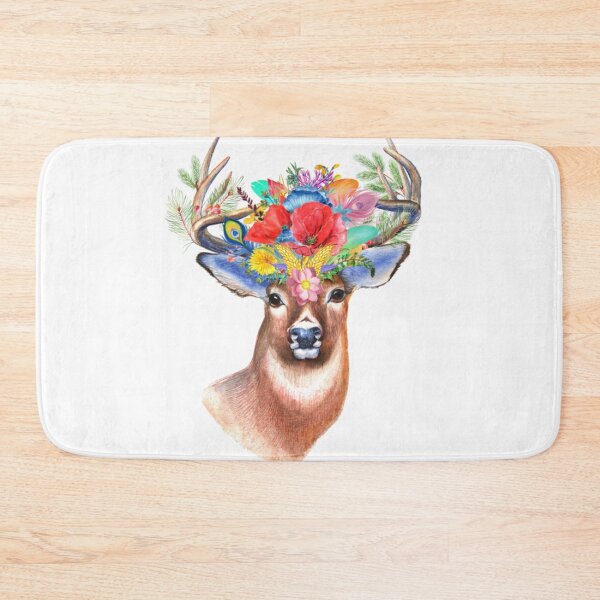 Item preview, Beautiful deer with flowers on his head designed and sold by digitalgull.