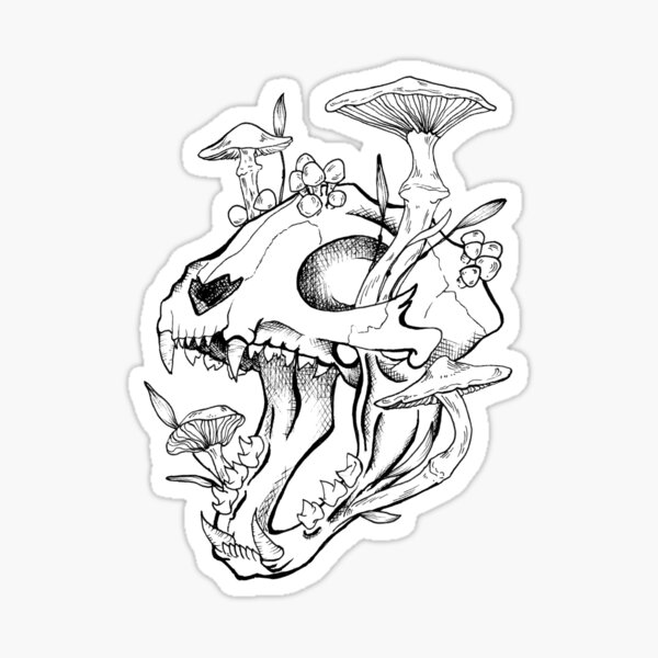 Skull Mushrooms In River Vector Illustration Stock Illustration  Download  Image Now  Mushroom Tattoo Computer Graphic  iStock