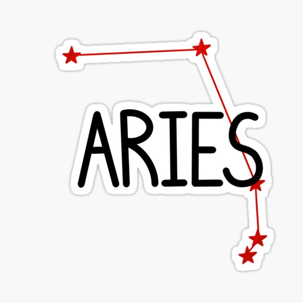 Aries Red Glossy Sticker