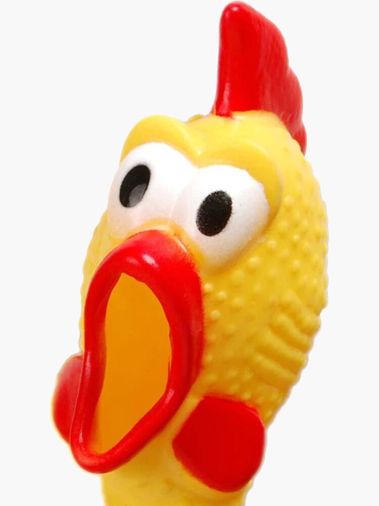 "rubber chicken funny gag gift item" Sticker for Sale by RKSDesigns