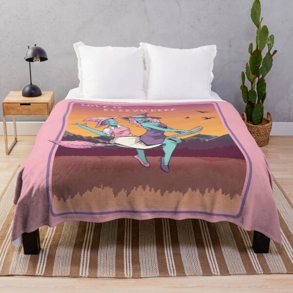 Item preview, Lgbt Witches flying on a broom at sunset illustration designed and sold by unisexunited.