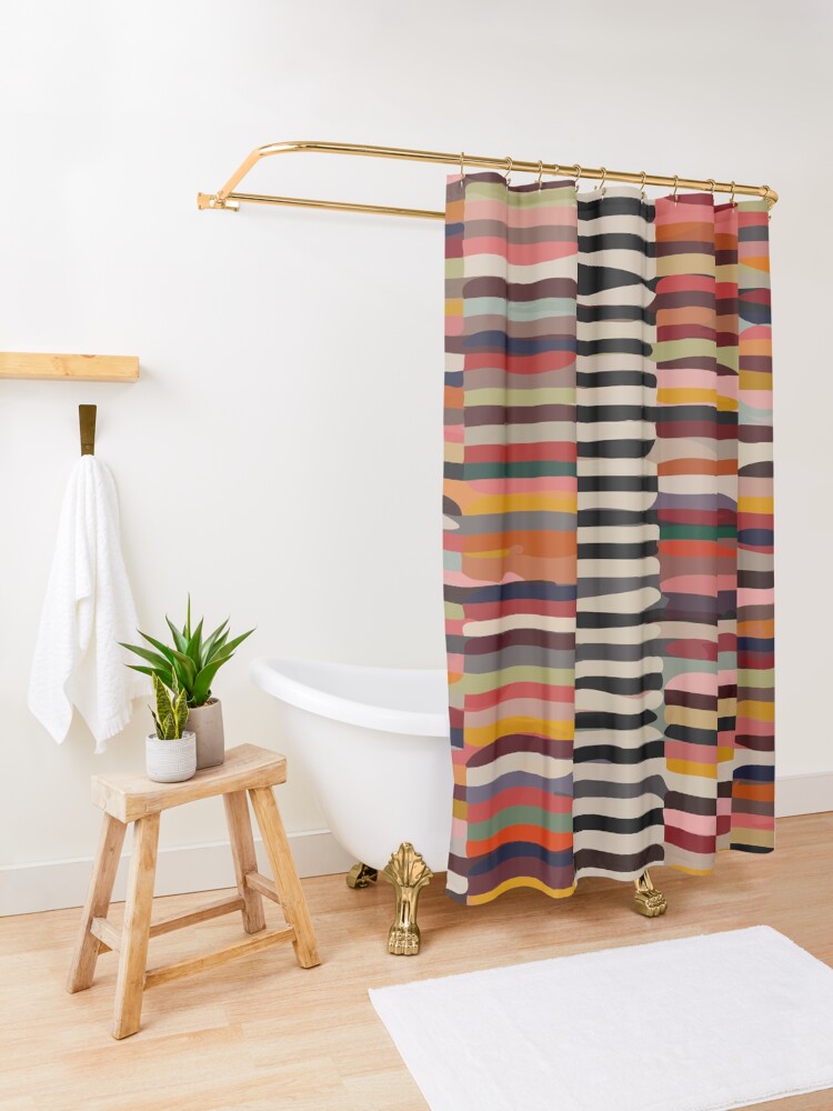 Alternate view of Etchnic Scandinavian Pattern Shower Curtain