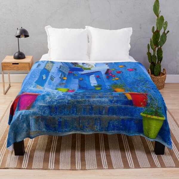 Item preview, Flower Pots in the Blue City, Chefchaouen, Morocco designed and sold by buckal.