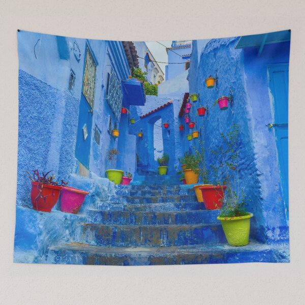 Item preview, Flower Pots in the Blue City, Chefchaouen, Morocco designed and sold by buckal.