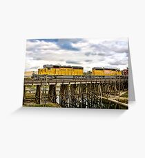 Train over bridge Greeting Card