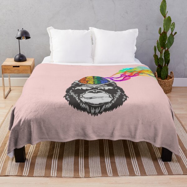 Item preview, cool monkey drawing black with sunglasses and colourfull brain rising colourfull smoke showing ideas , funny , artistic designed and sold by rashadat.