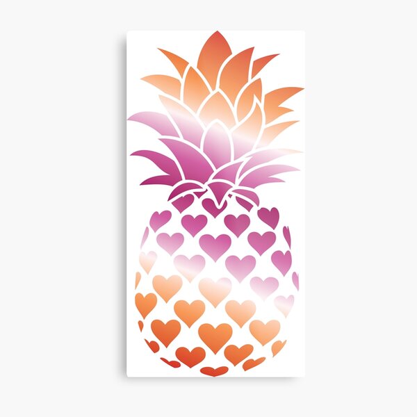 Lesbian Pineapple (Pink and Orange Version) Metal Print