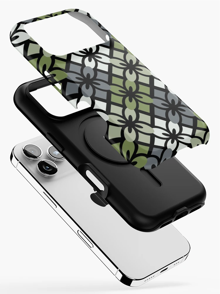 Thumbnail 2 of 4, iPhone Case, Aro Floral Tile Pattern designed and sold by RicePaperDesign.