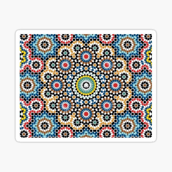 Item preview, zellige moroccan mosaic tilework, traditional moroccan art designed and sold by NoetherSym.