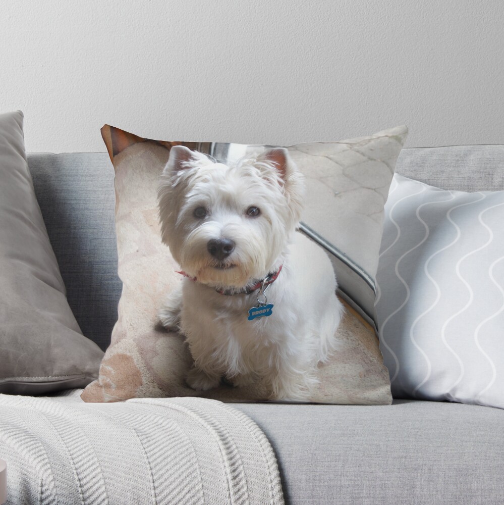 Is there a Westie translator in the house? Throw Pillow