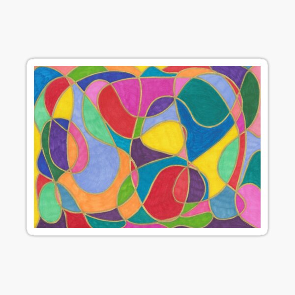 Vibrant Watercolour Doodle Sticker