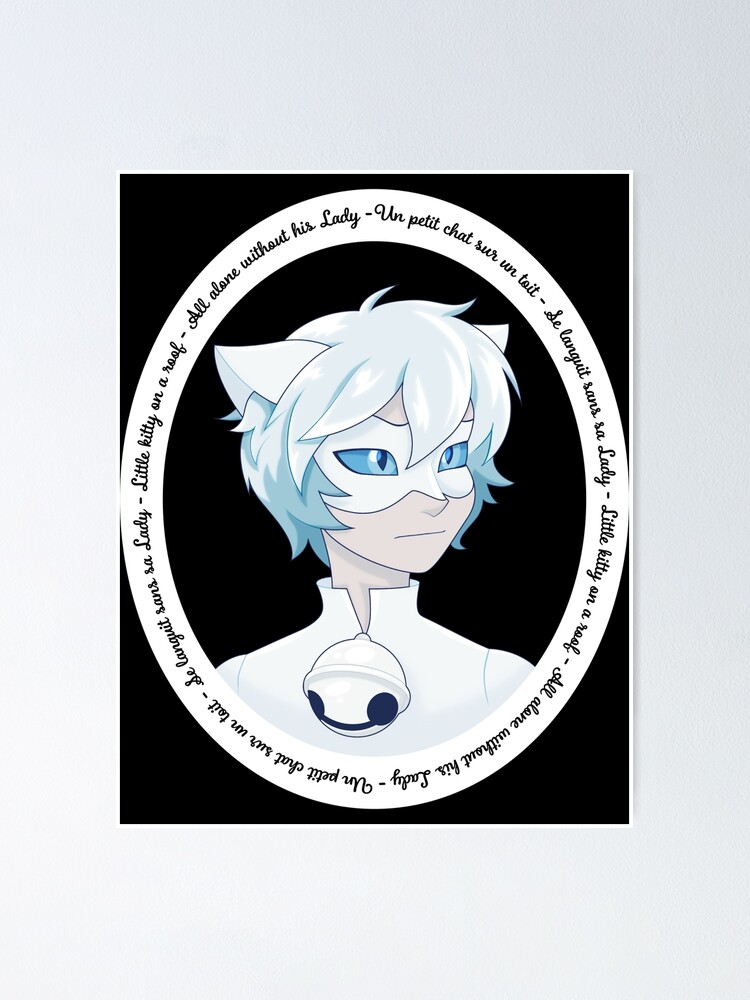 Chat Blanc Poster By Noxque Redbubble