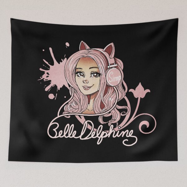 Item preview, Pink cartoon Belle Delphine with Simp Headphones designed and sold by hinoraito.
