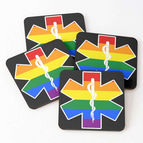 Item preview, EMT Paramedic Star of Life EMS Gay Pride Flag LGBT designed and sold by JessieJune.