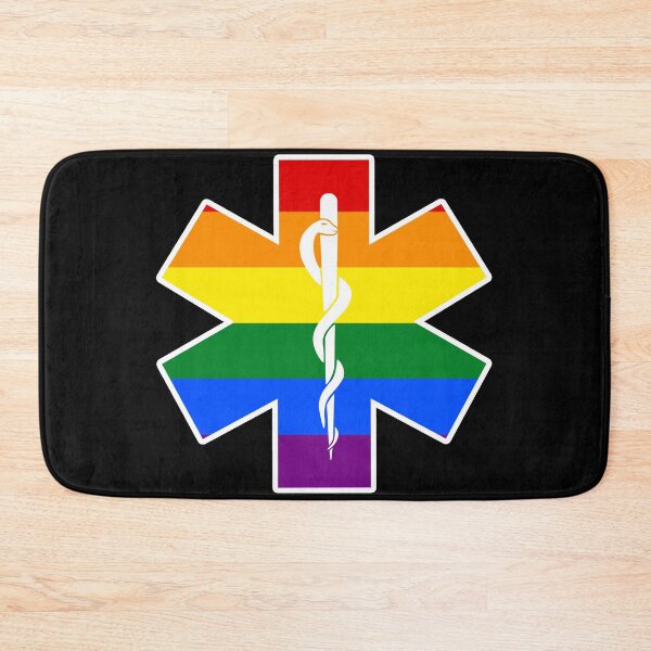 Item preview, EMT Paramedic Star of Life EMS Gay Pride Flag LGBT designed and sold by JessieJune.