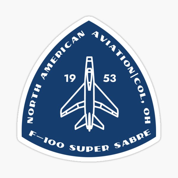 F-100 Super Sabre badge solid blue Sticker