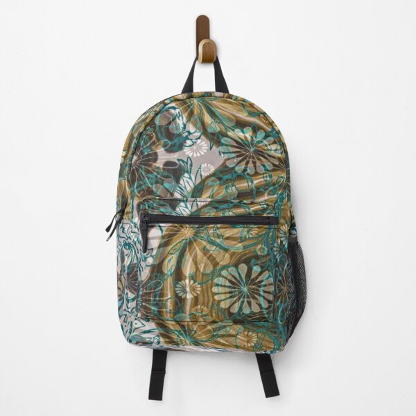 Item preview, Flower pattern Gold White Teal designed and sold by Aquila Light Pictures.