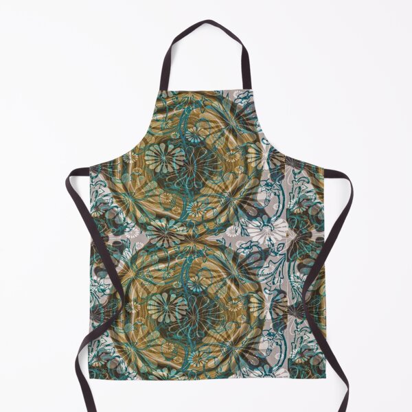 Item preview, Flower pattern Gold White Teal designed and sold by Aquila Light Pictures.