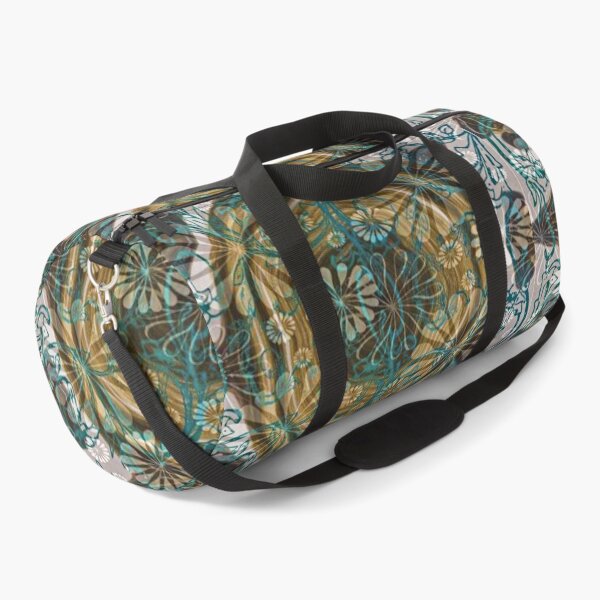 Item preview, Flower pattern Gold White Teal designed and sold by Aquila Light Pictures.