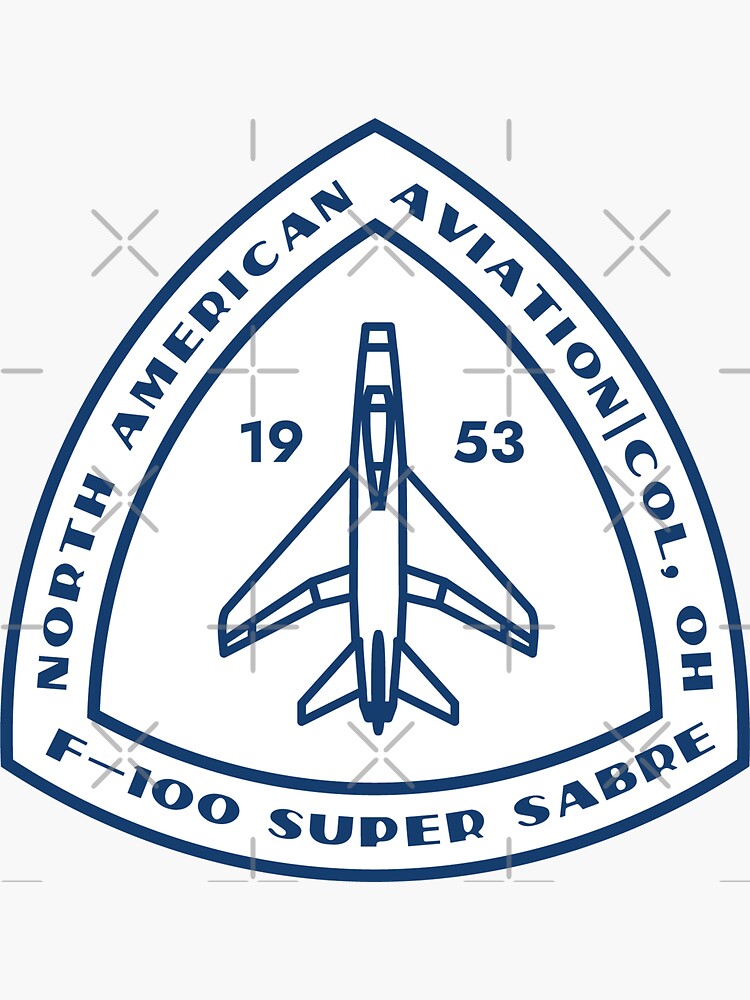 Thumbnail 3 of 3, Sticker, F-100 Super Sabre blue line designed and sold by Aeronautdesign.