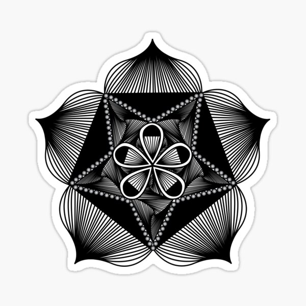 Geometric Flower | Petal Pentagram I Sticker
