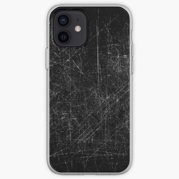 Black and white grungy scratches iPhone Soft Case