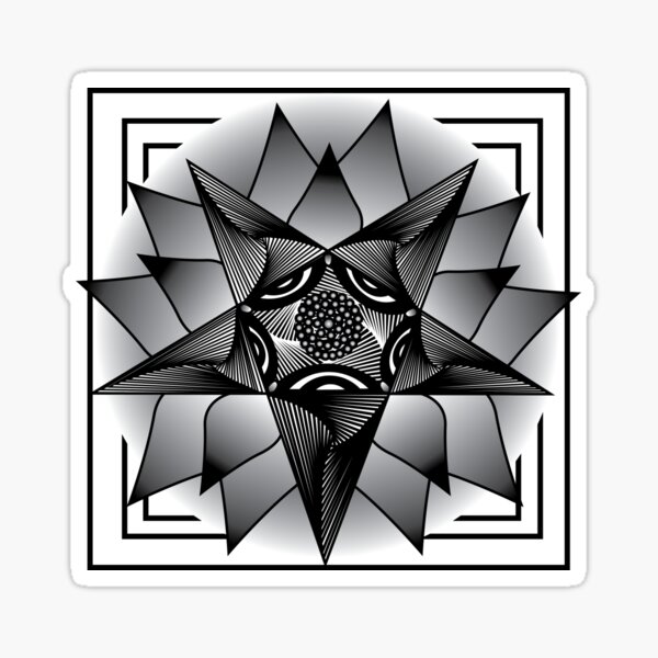 Geometric Flower | Petal Pentagram II Sticker
