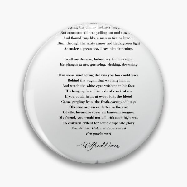 Item preview, Dulce et Decorum est by Wilfred Owen designed and sold by TypographyTales.