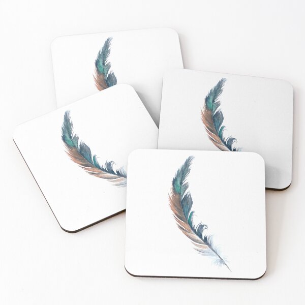Item preview, Free as a Bird Watercolor Feather- vertical designed and sold by Katie Morris Art.