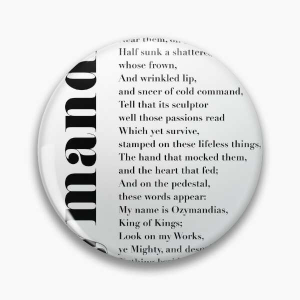 Item preview, Ozymandias by Percy Bysshe Shelley designed and sold by TypographyTales.