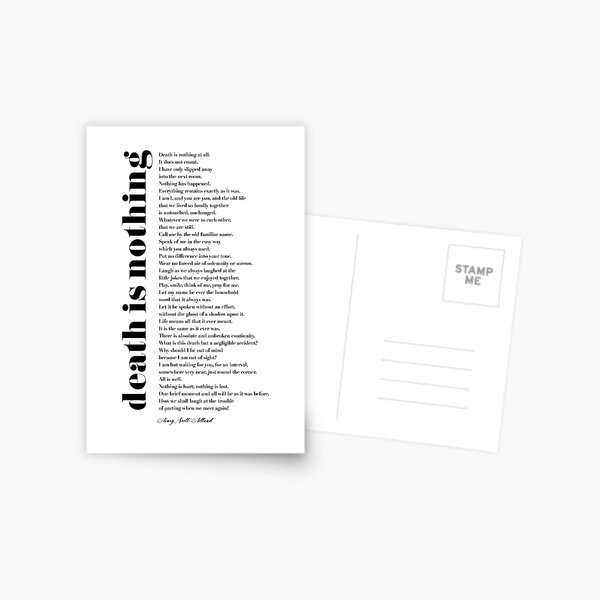 Aperçu de l'œuvre La mort n'est rien du tout par Henry Scott Holland créée et vendue par TypographyTales.