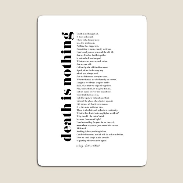 Item preview, Death Is Nothing at All by Henry Scott Holland designed and sold by TypographyTales.