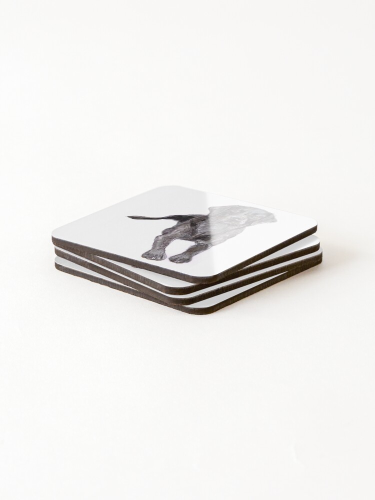Thumbnail 4 of 5, Coasters (Set of 4), Black Labrador lying down designed and sold by RuthSlaterBute.