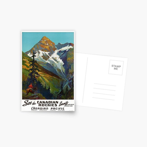 Vintage See The Canadian Rockies Canadian Pacific Travel Postcard
