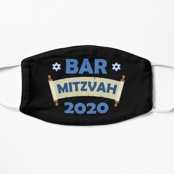 Jewish Celebration Star of David Bar Mitzvah 2020 design Flat Mask
