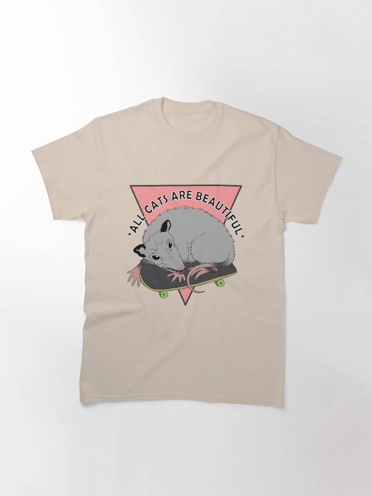 Alternate view of all cats are beautiful | skateboarding opossum Classic T-Shirt