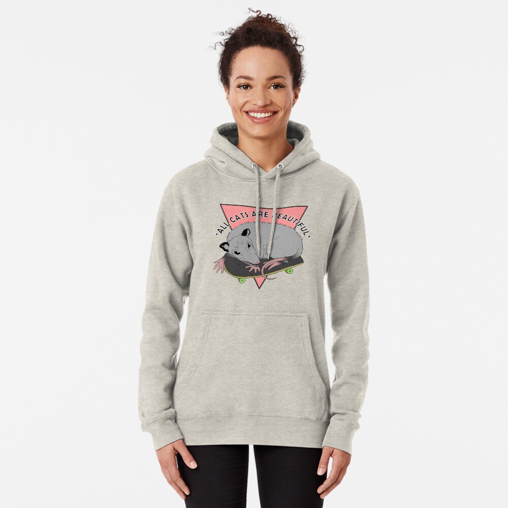 all cats are beautiful | skateboarding opossum Pullover Hoodie