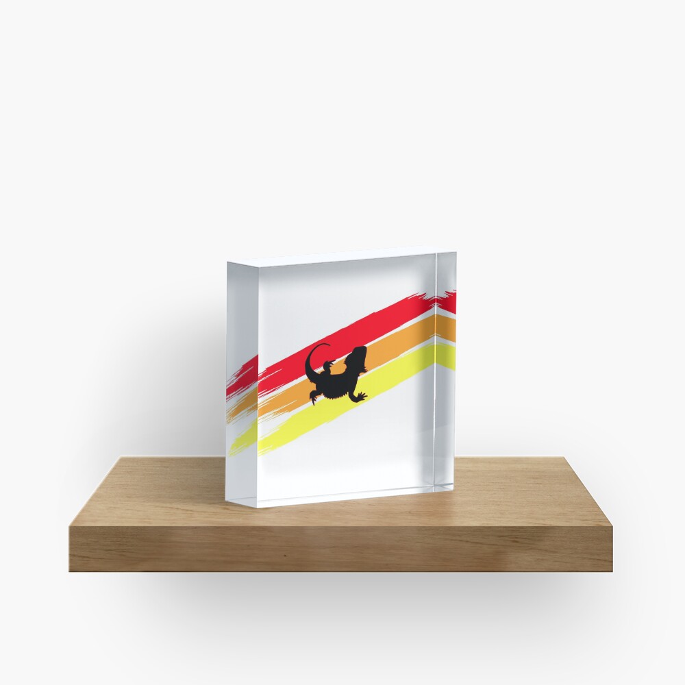3 Stripe Rainbow Bearded Dragon Acrylic Block
