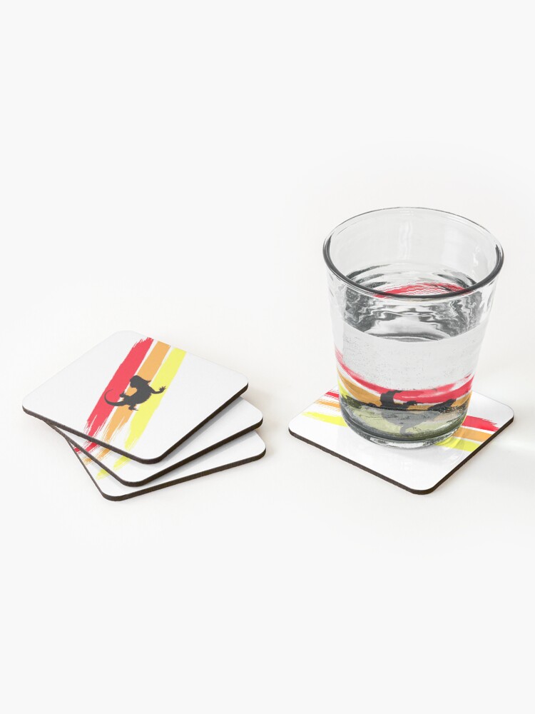 Alternate view of 3 Stripe Rainbow Bearded Dragon Coasters (Set of 4)