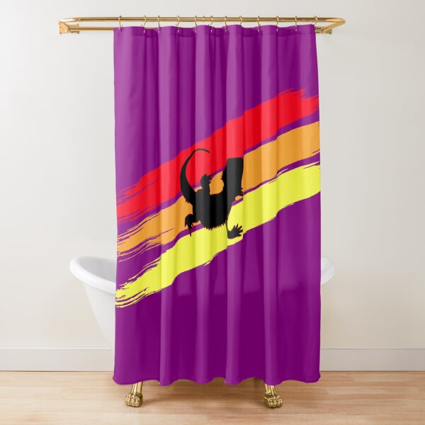 3 Stripe Rainbow Bearded Dragon Shower Curtain