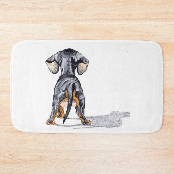 Dachshund Dog pupy back Bath Mat