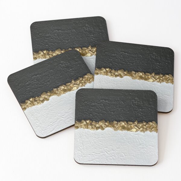 Item preview, Modern black white gold art designed and sold by sspindlerart.
