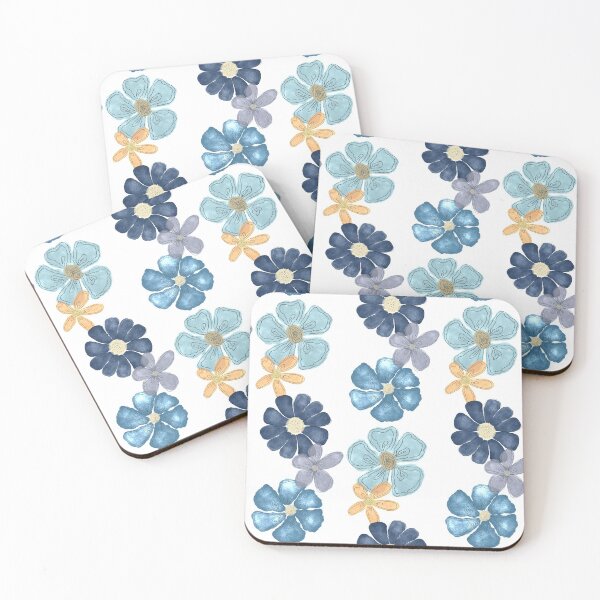 Item preview, Blue and yellow floral design designed and sold by cmakeitcount.