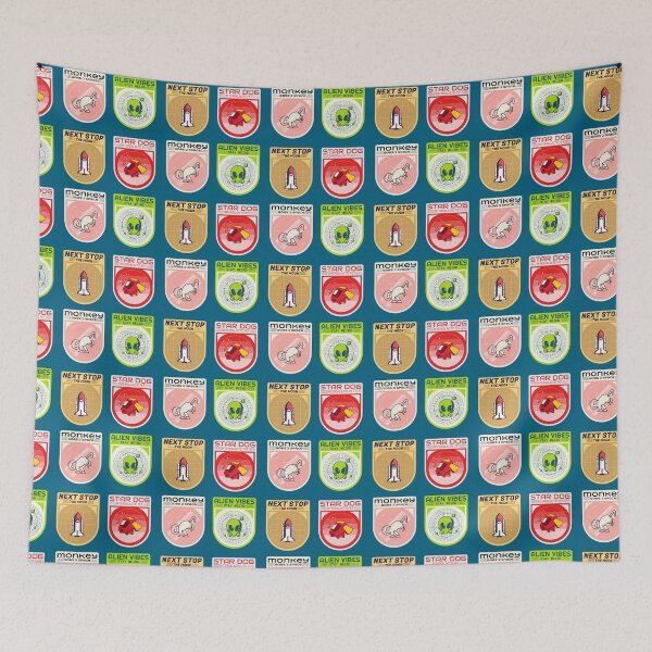 Item preview, Intergalactic Alien Funny Vibes Sticker Set (M, L, XL)  designed and sold by d1mology.